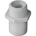 Lasco Reducing Pipe Adapter, 1 x 34 in, MPT x Slip, PVC, White, SCH 40 Schedule, 270 psi Pressure 436131BC